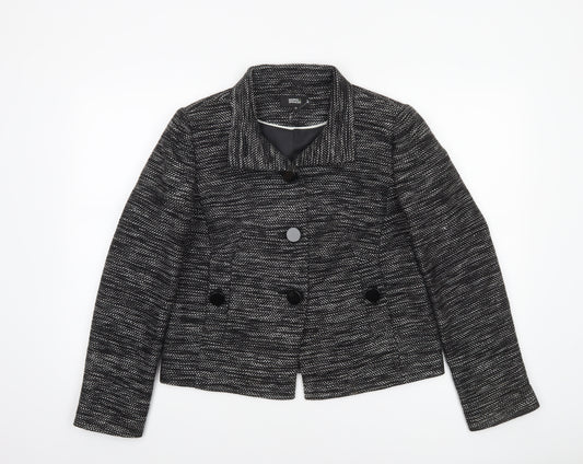 Marks and Spencer Womens Black Size 12 Double-Breasted Blazer