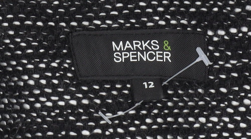 Marks and Spencer Womens Black Size 12 Double-Breasted Blazer
