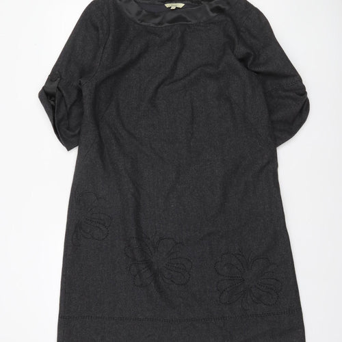 Fat Face Women’s Grey Wool Blend Knee Length Shift Dress Size 12