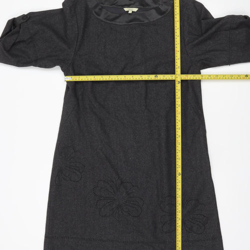 Fat Face Women’s Grey Wool Blend Knee Length Shift Dress Size 12
