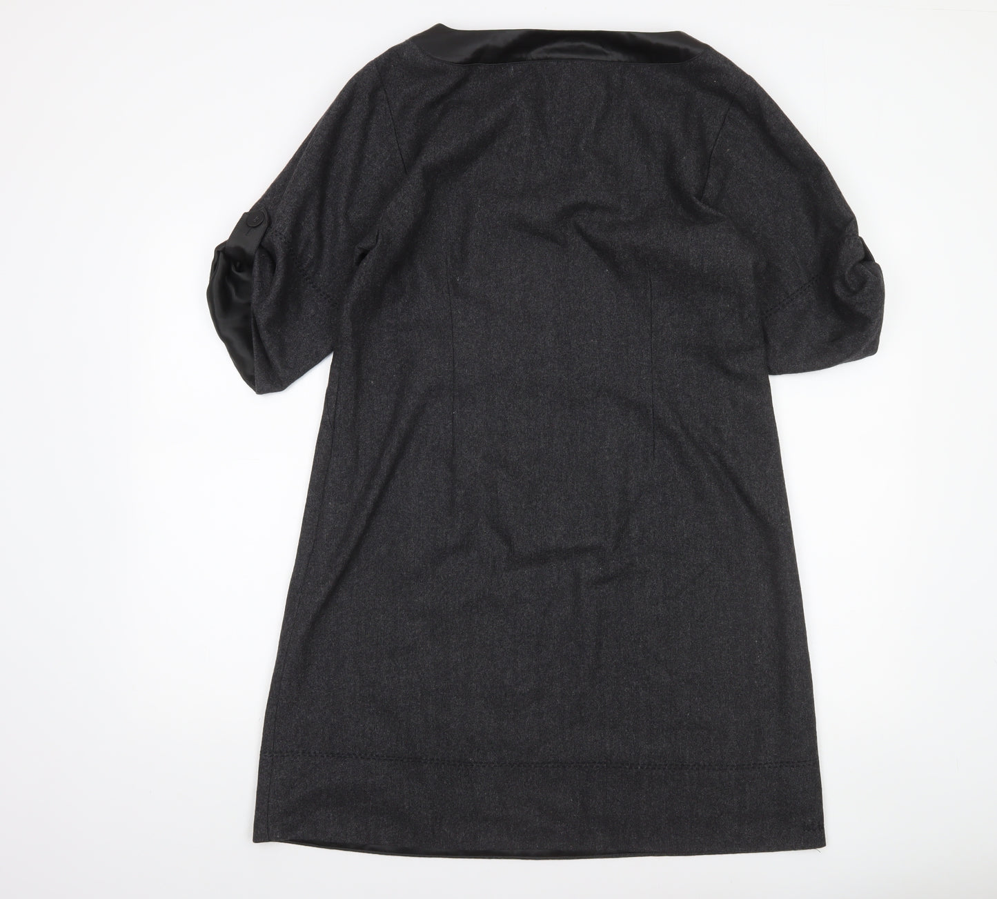Fat Face Women’s Grey Wool Blend Knee Length Shift Dress Size 12