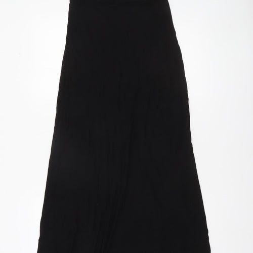 Warehouse Womens Black A-Line Long Skirt Size 8 Viscose