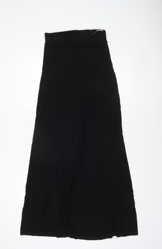 Warehouse Womens Black A-Line Long Skirt Size 8 Viscose