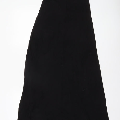 Warehouse Womens Black A-Line Long Skirt Size 8 Viscose