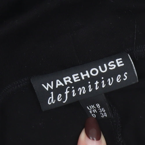 Warehouse Womens Black A-Line Long Skirt Size 8 Viscose