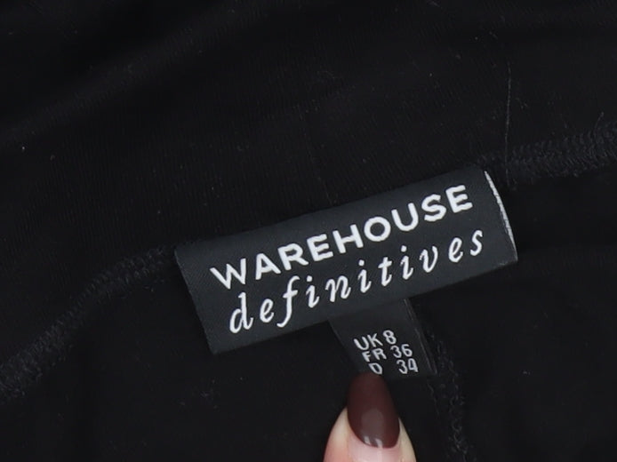 Warehouse Womens Black A-Line Long Skirt Size 8 Viscose