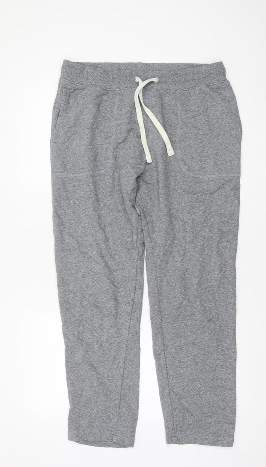 Marks and Spencer Mens Grey Cotton Jogger Trousers Size M Long