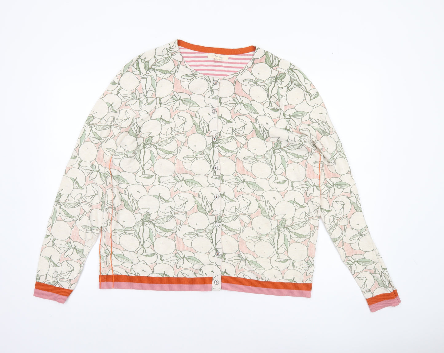 White Stuff Women's Multicoloured Floral Cotton Cardigan UK 18