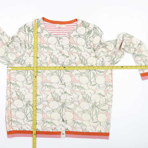 White Stuff Women's Multicoloured Floral Cotton Cardigan UK 18