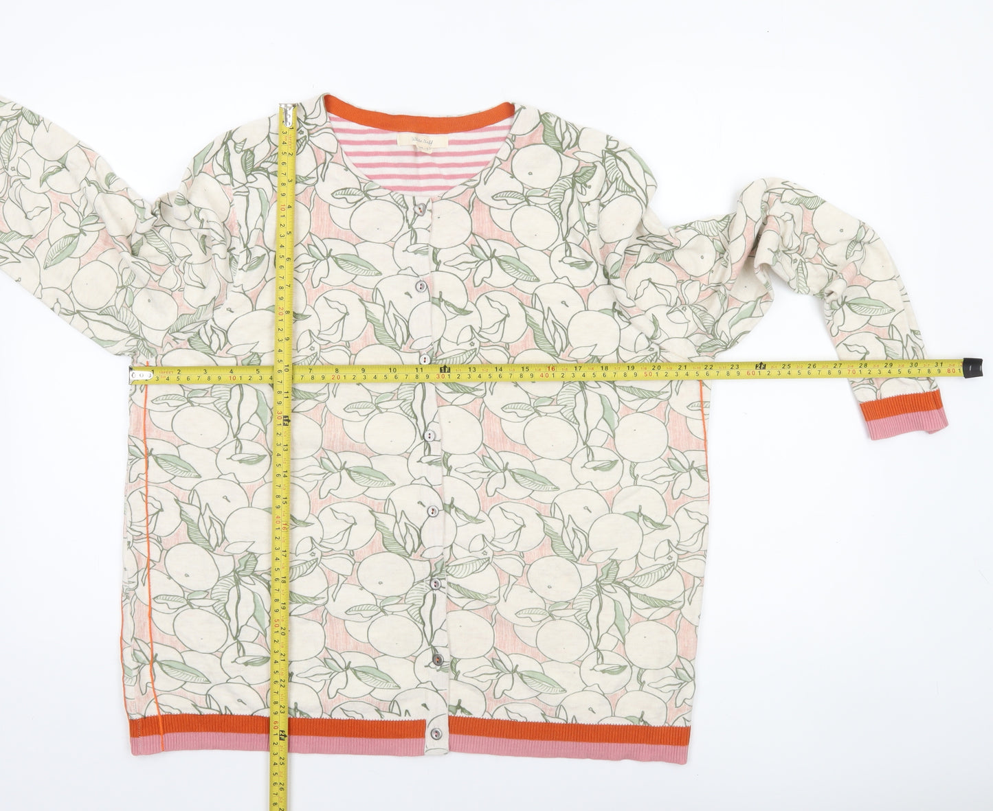 White Stuff Women's Multicoloured Floral Cotton Cardigan UK 18