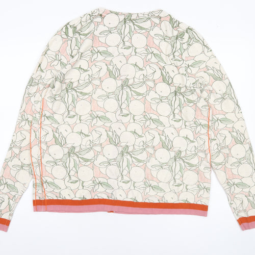 White Stuff Women's Multicoloured Floral Cotton Cardigan UK 18