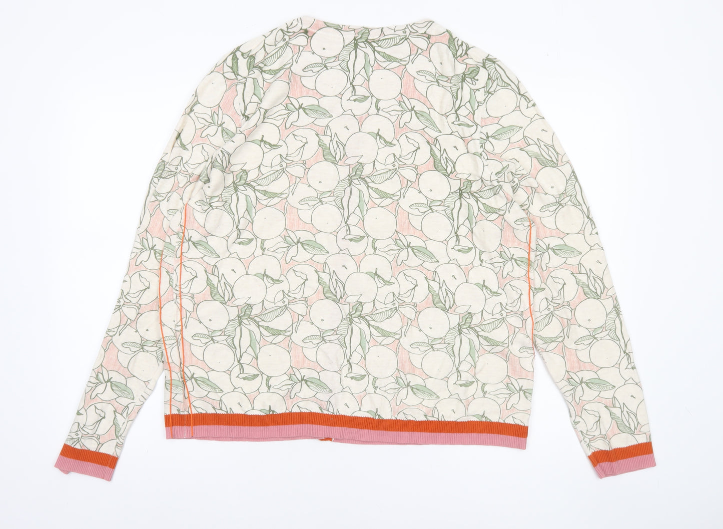 White Stuff Women's Multicoloured Floral Cotton Cardigan UK 18