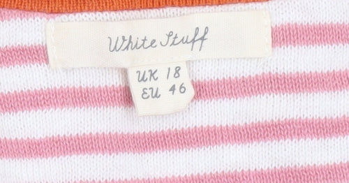 White Stuff Women's Multicoloured Floral Cotton Cardigan UK 18