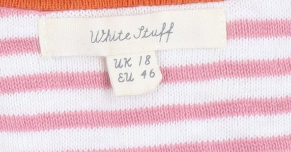 White Stuff Women's Multicoloured Floral Cotton Cardigan UK 18