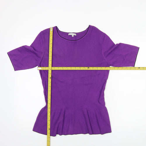 Marks and Spencer Per Una Women's Purple Peplum Knit Jumper Size 14