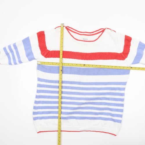 Country Rose Womens Multicoloured Striped Cotton Pullover Jumper XL