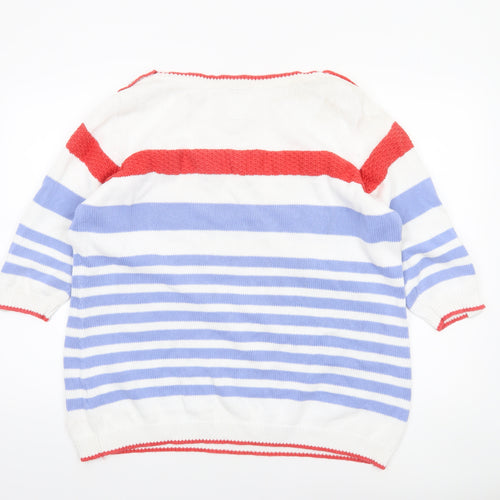 Country Rose Womens Multicoloured Striped Cotton Pullover Jumper XL