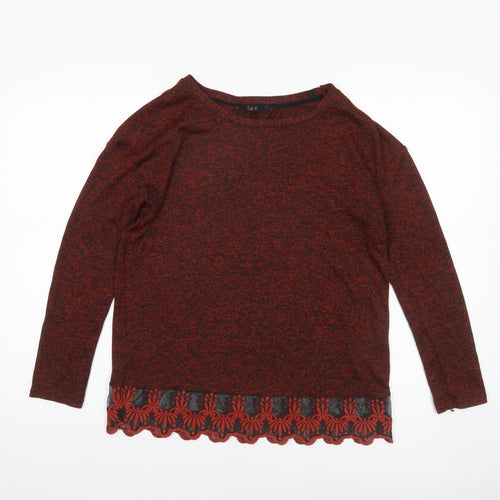 Next Women’s Red Knit Jumper Size 10 Long Sleeve Boat Neck
