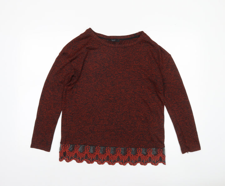 Next Women’s Red Knit Jumper Size 10 Long Sleeve Boat Neck