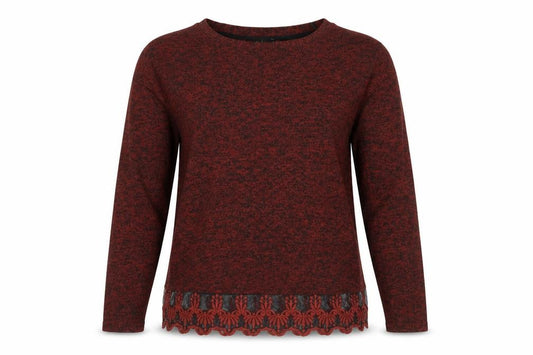 Front view of Next Women’s Red Knit Jumper, size UK 10, Long Sleeve Boat Neck