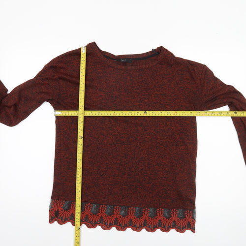 Next Women’s Red Knit Jumper Size 10 Long Sleeve Boat Neck