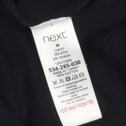 Next Men’s Blue Striped Collared Cotton Jumper M