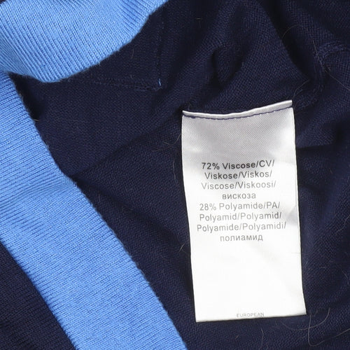 Marble Women's Blue Striped 3/4 Sleeve Pullover Jumper Size 10