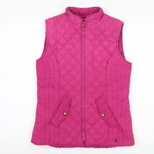 Joules Women's Pink Quilted Waistcoat Gilet UK 10 Regular Fit