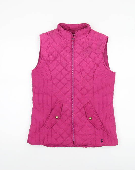 Joules Women's Pink Quilted Waistcoat Gilet UK 10 Regular Fit