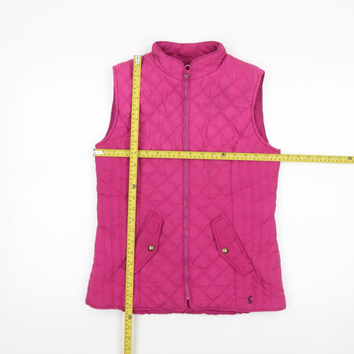 Joules Women's Pink Quilted Waistcoat Gilet UK 10 Regular Fit
