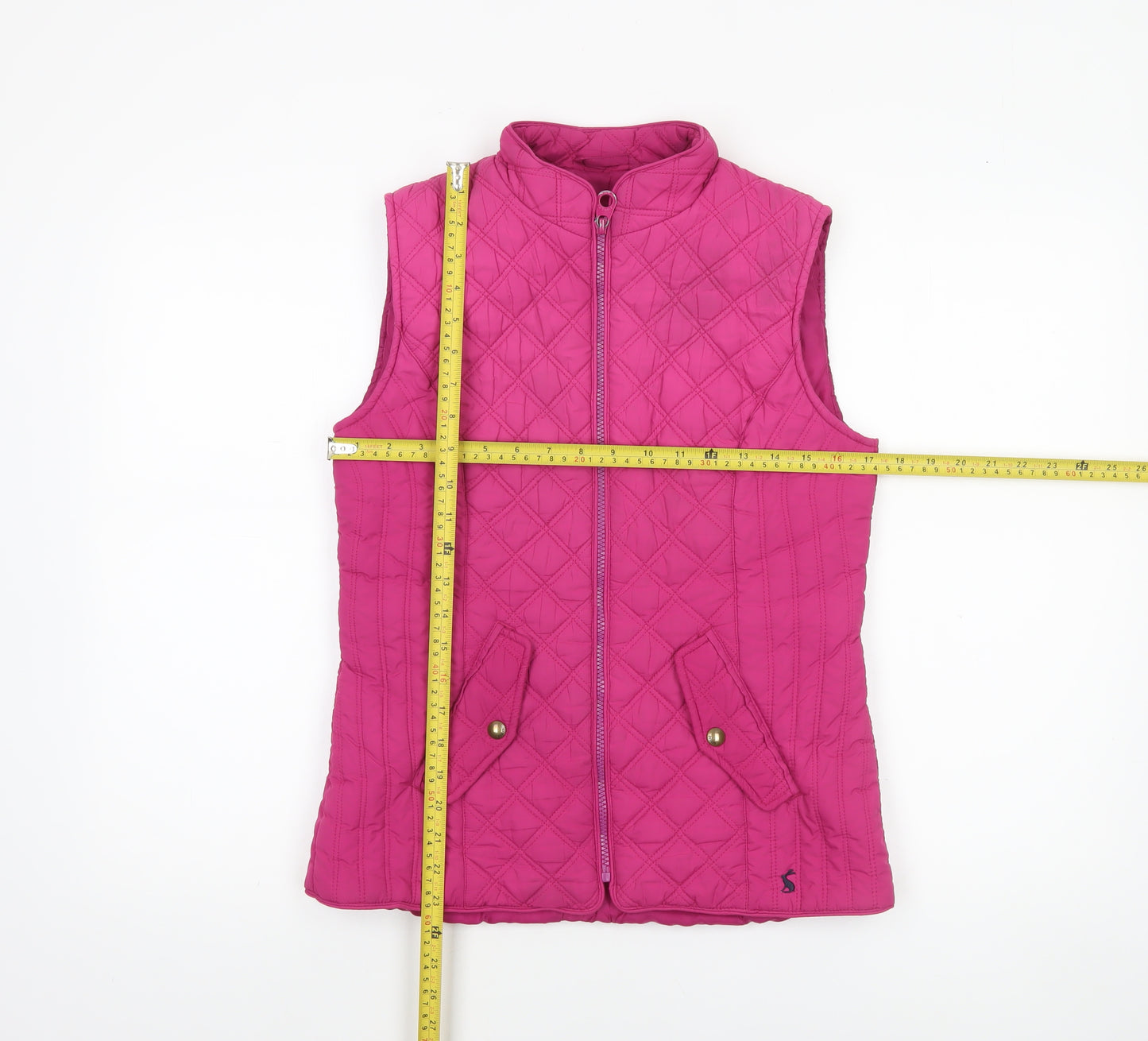 Joules Women's Pink Quilted Waistcoat Gilet UK 10 Regular Fit