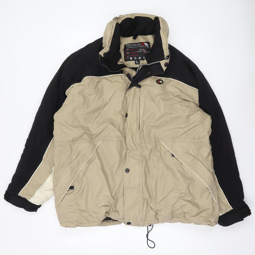 Trespass Men's Beige Waterproof Parka Jacket L Winter Outdoor Coat