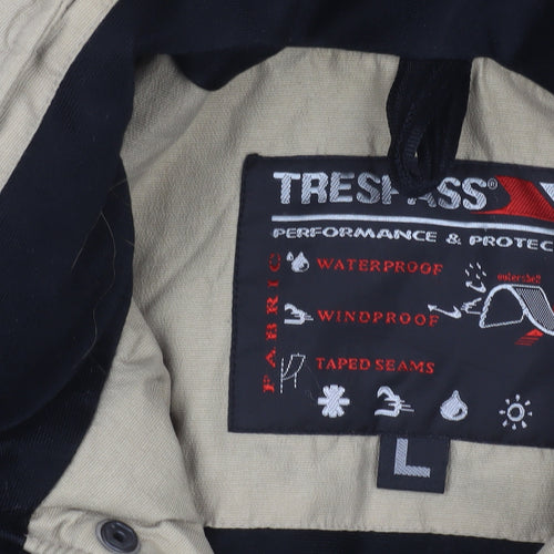 Trespass Men's Beige Waterproof Parka Jacket L Winter Outdoor Coat