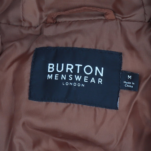 Burton Menswear Men’s Brown Hooded Puffer Jacket Size M