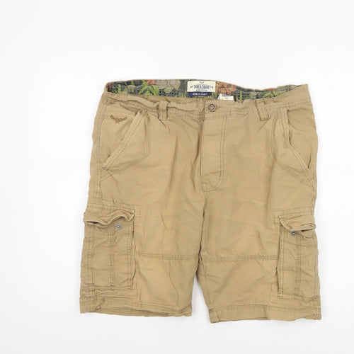 Threadbare Mens Beige Cargo Shorts Size L 36in Cotton Casual