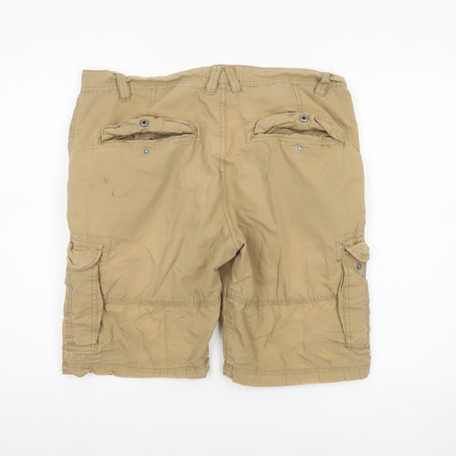 Threadbare Mens Beige Cargo Shorts Size L 36in Cotton Casual
