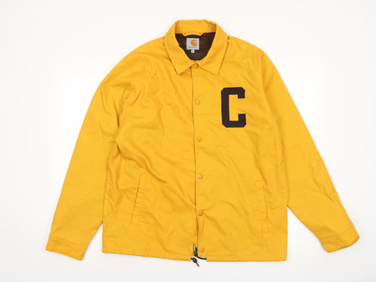 Carhartt Men’s Yellow Penn Coach Jacket L Collared Snap Casual