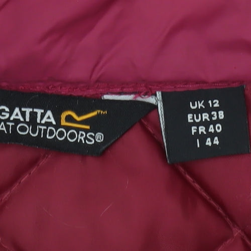 Regatta Women's Burgundy Quilted Fleece Jacket UK 12 Full Zip Outdoor