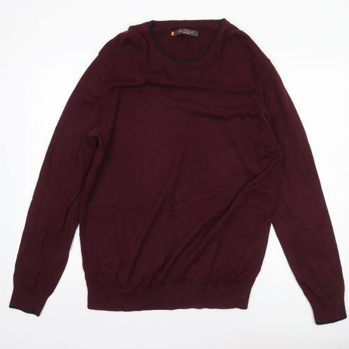 Ben Sherman Men's Red XL Cotton Crew Neck Pullover Jumper