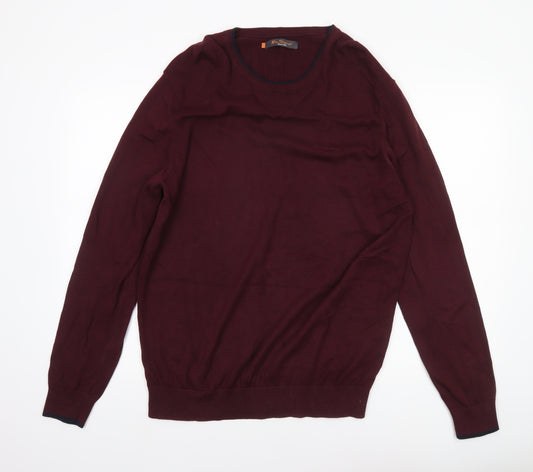 Ben Sherman Men's Red XL Cotton Crew Neck Pullover Jumper