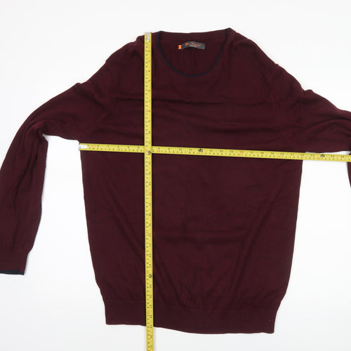 Ben Sherman Men's Red XL Cotton Crew Neck Pullover Jumper