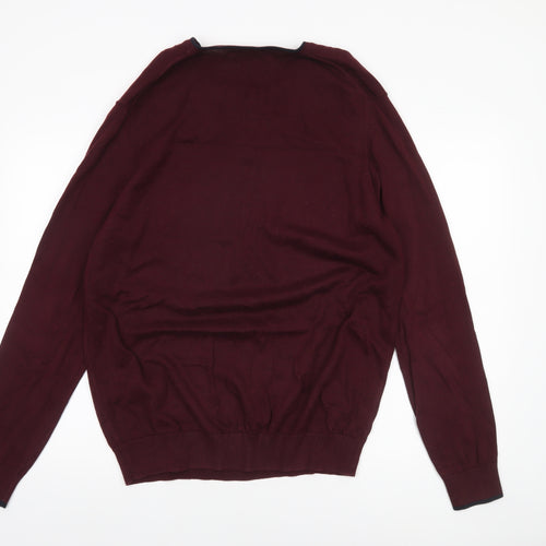 Ben Sherman Men's Red XL Cotton Crew Neck Pullover Jumper