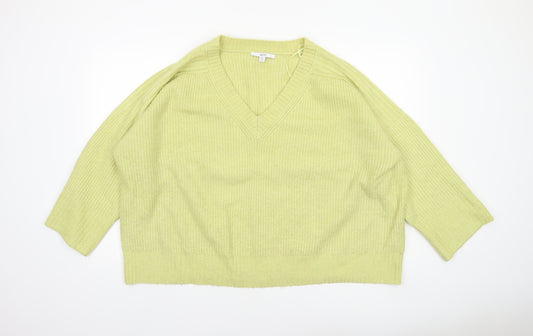 Next Women’s Green XL V-Neck Knit Relaxed Pullover Jumper