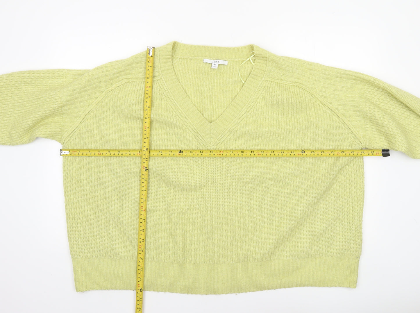 Next Women’s Green XL V-Neck Knit Relaxed Pullover Jumper