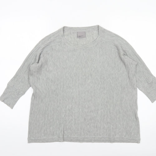 Vero Moda Womens Grey Cotton Knit Crew Neck Pullover Jumper Size S