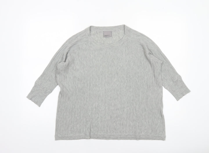 Vero Moda Womens Grey Cotton Knit Crew Neck Pullover Jumper Size S