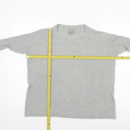 Vero Moda Womens Grey Cotton Knit Crew Neck Pullover Jumper Size S