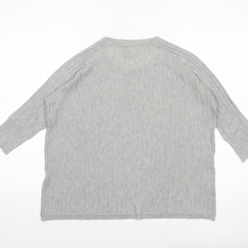 Vero Moda Womens Grey Cotton Knit Crew Neck Pullover Jumper Size S