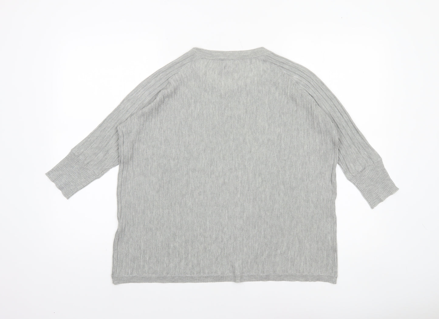 Vero Moda Womens Grey Cotton Knit Crew Neck Pullover Jumper Size S