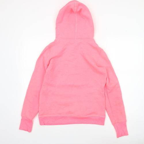 Superdry Women Pink Pullover Hoodie M Cotton Blend Casual